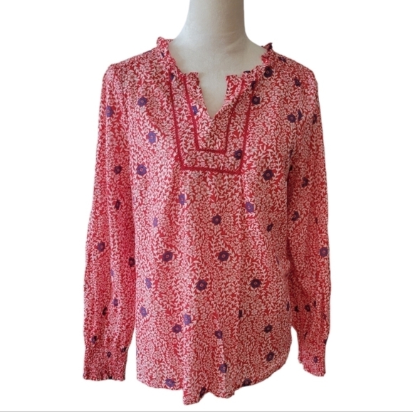 Talbots Flowing Branches Peasant Top Size Large - Picture 2 of 4